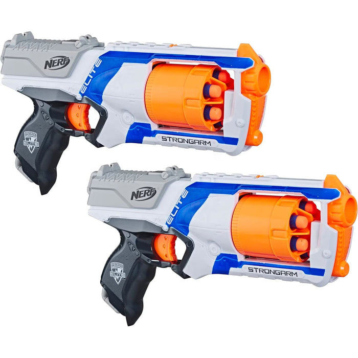 Set de 2 blastere Hasbro Nerf Elite Strongarm, 12 săgeți, 8+ ani