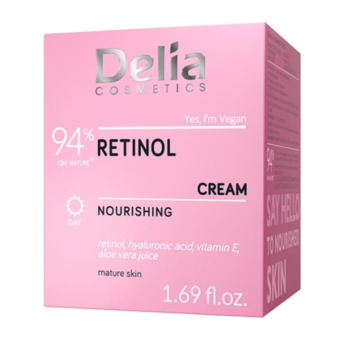 Cremă de față Delia Retinol, pentru ten matur, de zi, 50 ml
