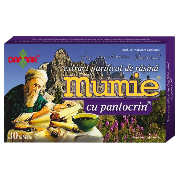 Supliment alimentar Mumie, extract purificat de rășină cu pantocrin, 30 comprimate