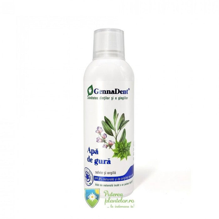 Apă de gură GennaDent cu salvie și argilă, 500 ml