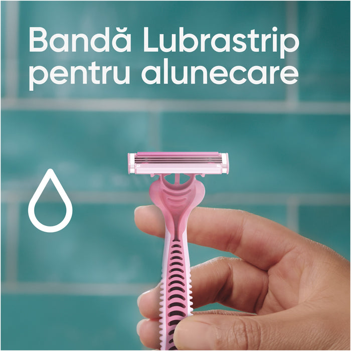 Aparat de ras de unica folosinta, Gillette Venus Simply, 3 lame, roz