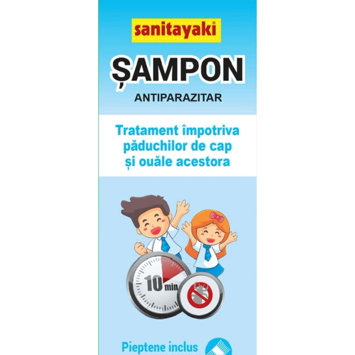 Șampon antiparazitar Sanitayaki, cu pieptene inclus, 125 ml