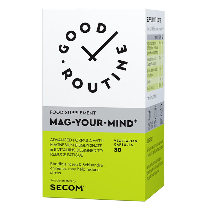 Supliment alimentar Good Routine Mag-Your-Mind cu magneziu bisglicinat, vitaminele B6 și B9, 30 capsule vegetale