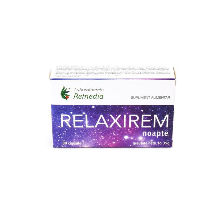 Supliment alimentar Remedia Relaxirem Noapte, 30 comprimate filmate
