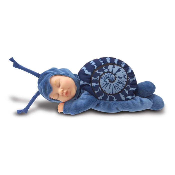 Păpușă Anne Geddes, melc, 23 cm, albastră
