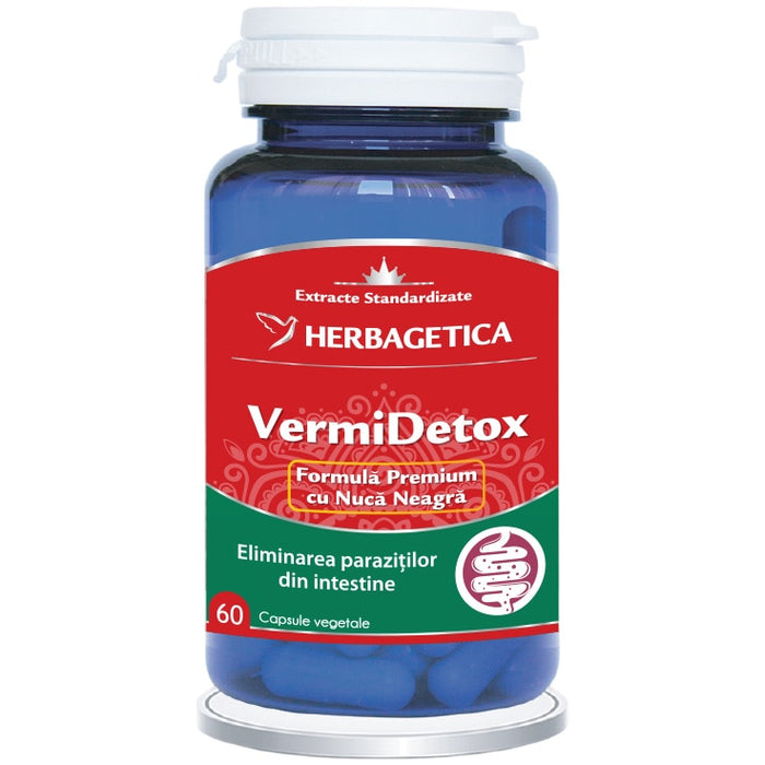 Supliment alimentar Herbagetica VermiDetox, capsule vegetale, 60 capsule