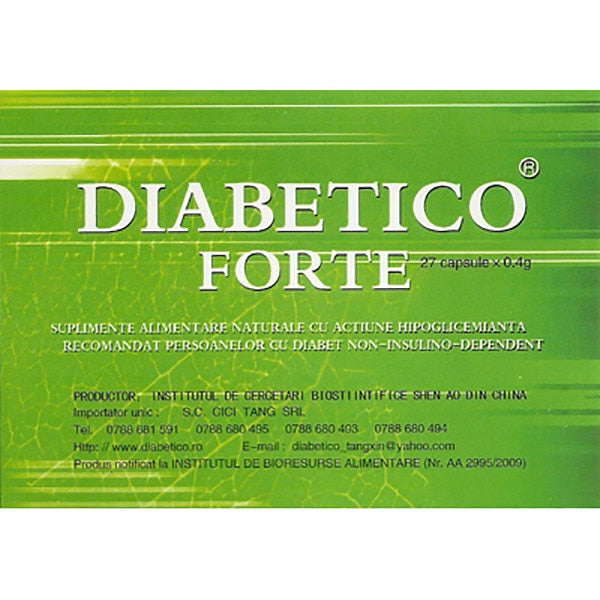 Supliment alimentar Cici Tang Diabetico Forte, capsule cu extracte de plante și propolis, 27 capsule