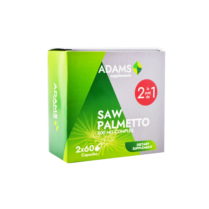 Supliment alimentar Adams Vision Saw Palmetto, 500 mg, 2 x 60 capsule