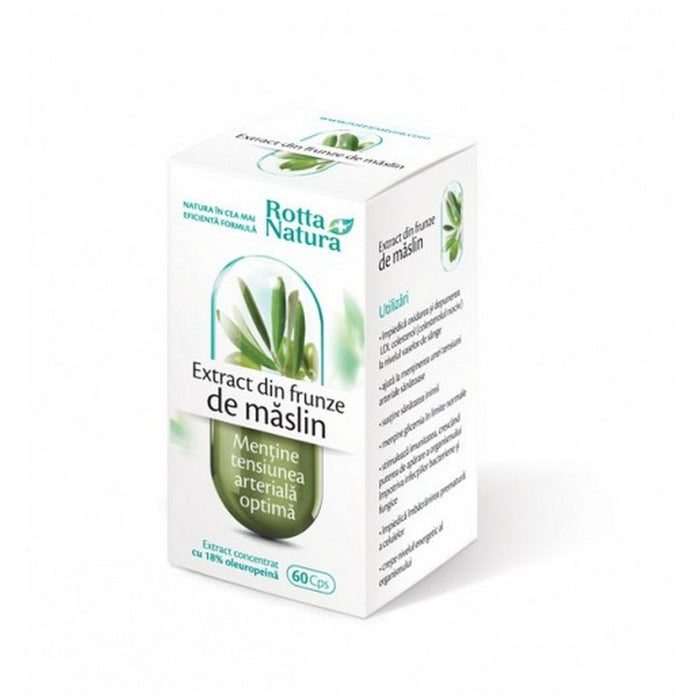 Supliment alimentar Rotta Natura Extract din frunze de măslin, 500 mg, 60 capsule