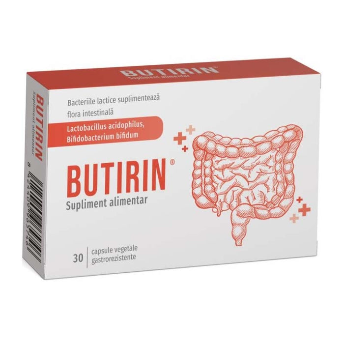 Supliment alimentar Naturpharma Butirin, capsule vegetale gastrorezistente, 30 capsule