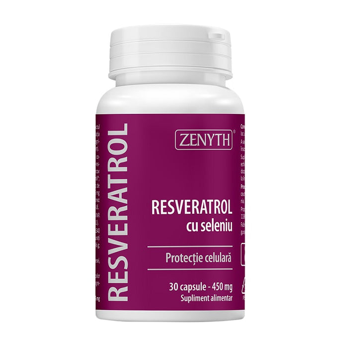 Supliment alimentar Zenyth Pharmaceuticals Resveratrol cu seleniu, 450 mg, 30 capsule