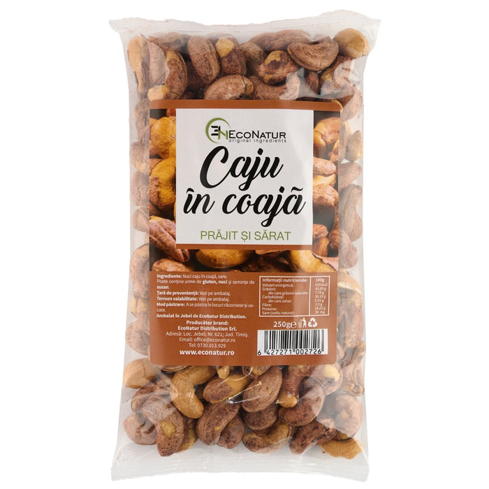Caju în coajă prăjit și sărat Econatur, 250 g