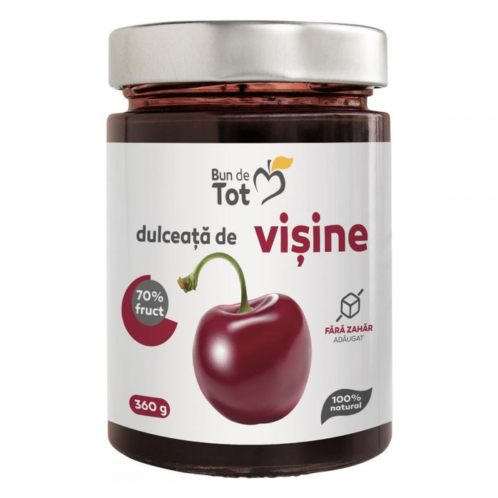Dulceață de vișine Bun de Tot, fără zahăr adăugat, 360 g