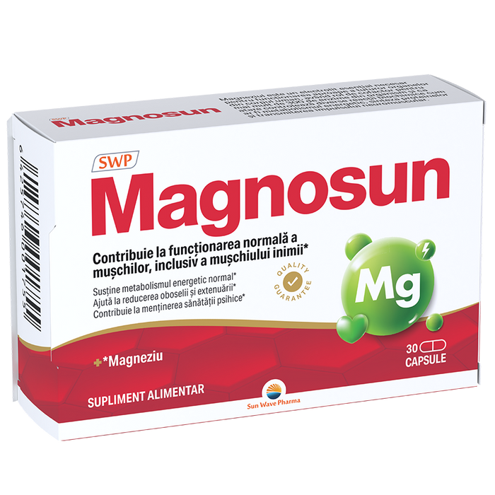 Supliment alimentar Sun Wave Pharma Magnosun, cu magneziu, 30 capsule
