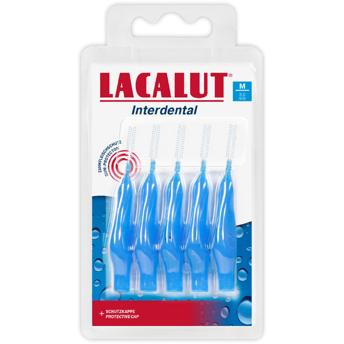 Periuțe interdentare Lacalut, mărimea M, 3 mm, albastre, 5 bucăți