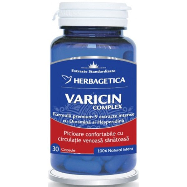 Supliment alimentar Herbagetica Varicin Complex, 30 capsule