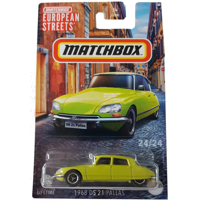 Mașinuță Mattel Matchbox European Streets, 1968 DS 21 Pallas, scara 1:64, 3+ ani