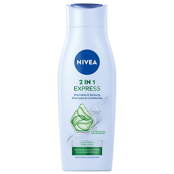 Șampon și balsam 2 în 1 Nivea Express cu aloe vera, 400 ml
