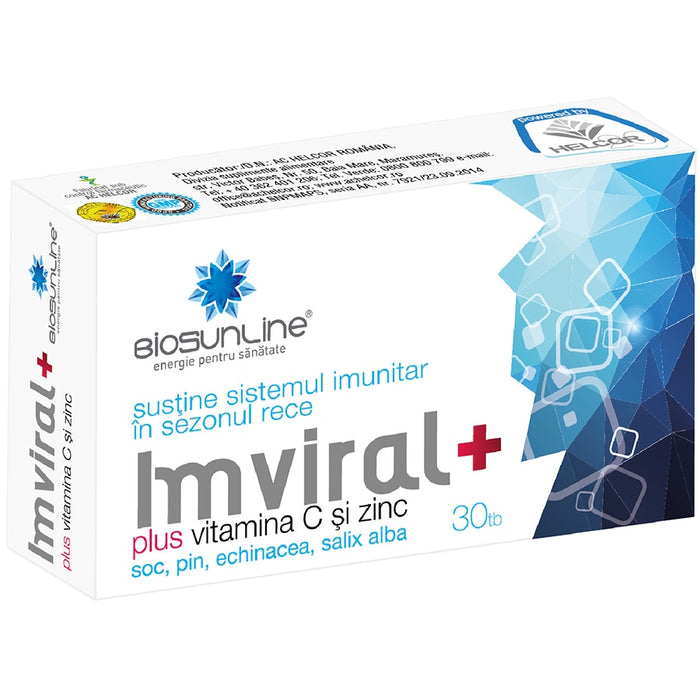 Supliment alimentar BioSunLine Imviral Plus, cu vitamina C și zinc, 30 comprimate