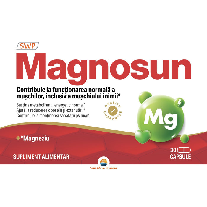 Supliment alimentar Sun Wave Pharma Magnosun, cu magneziu, 30 capsule