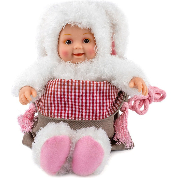 Păpușă Anne Geddes, Iepuraș, 23 cm, cu mini-carte cu stickere