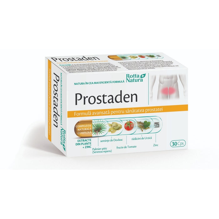Supliment alimentar Rotta Natura Prostaden, cu extracte vegetale și zinc, 30 capsule