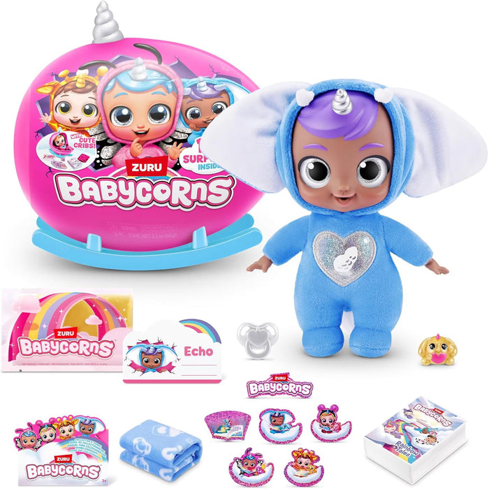 Păpușă Zuru Rainbocorns Babycorns, Bobby Elephant Echo, 15 accesorii, 3+ ani