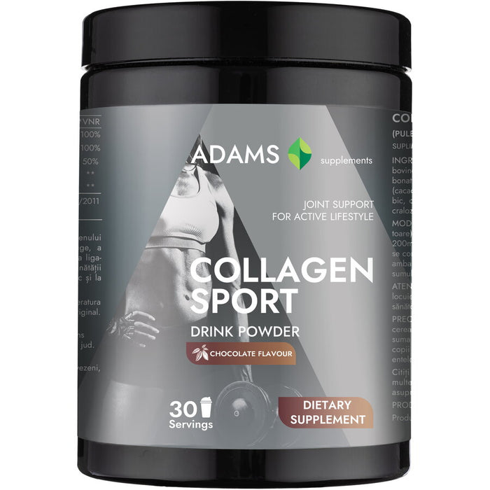 Supliment alimentar Adams Vision Collagen Sport, aromă de ciocolată, 600 g