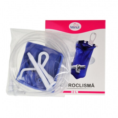 Dispozitiv pentru irigare intestinală și vaginală Minut, cu două capete, 2 l