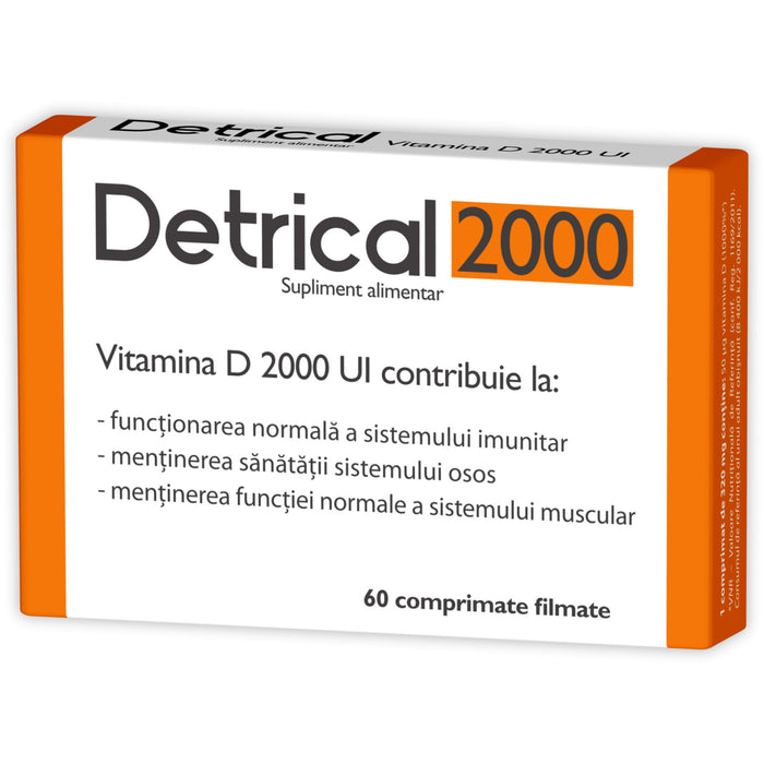 Supliment alimentar Zdrovit Detrical D3 2000 UI, 60 comprimate filmate