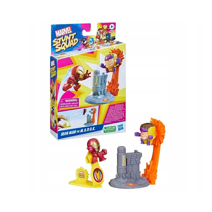 Set de joacă Hasbro Marvel Stunt Squad, Iron Man vs. M.O.D.O.K., 2 figurine, 4+ ani