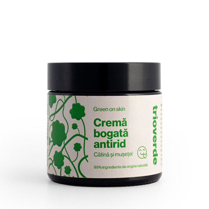Cremă de față Trio Verde bogată, antirid, cu cătină și mușețel, 60 ml