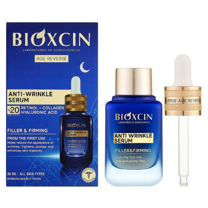 Ser de noapte Bioxcin Age Reverse, cu retinol, colagen și acid hialuronic, 30 ml