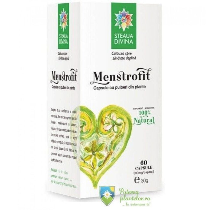 Supliment alimentar Steaua Divina Menstrofit, capsule cu pulberi din plante, 60 capsule