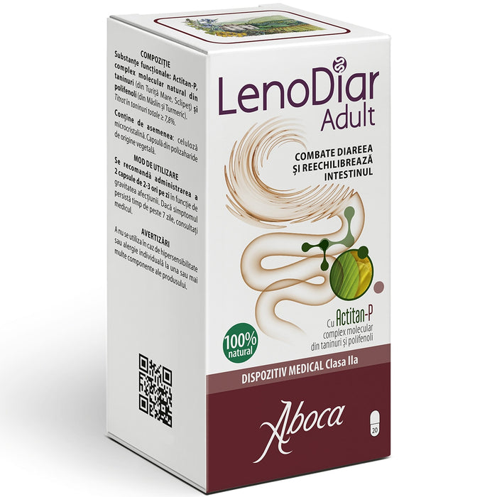 Dispozitiv medical Aboca LenoDiar Adult, capsule cu Actitan-P, 20 capsule