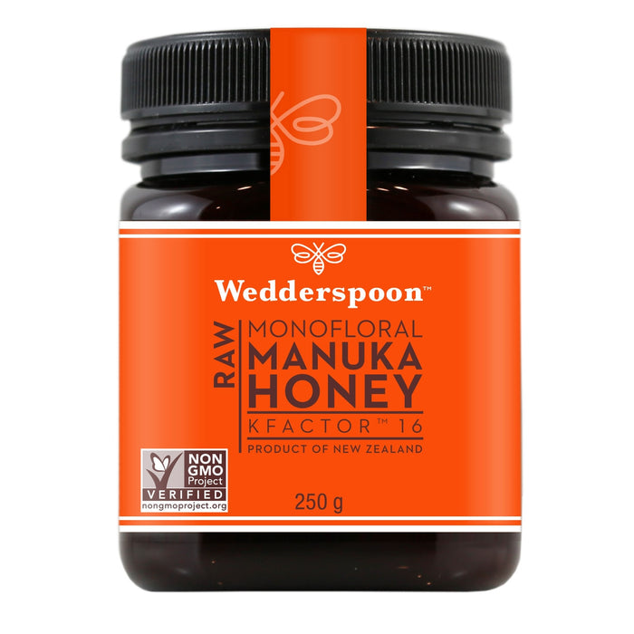 Miere de Manuka Wedderspoon KFactor 16, raw, nepasteurizată, 250 g