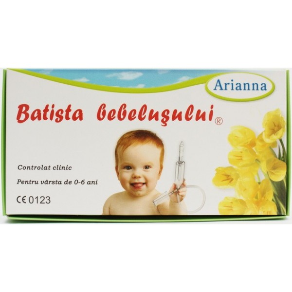 Aspirator nazal Arianna Batista bebelușului, manual, cu furtun și 2 capete de aspirare