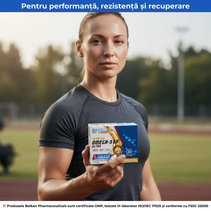 Supliment alimentar Balkan Pharmaceuticals Omega-3 BP Ultra, ulei de pește, 1300 mg, 30 capsule moi