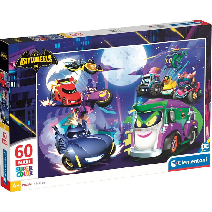 Puzzle Clementoni Batwheels, 60 piese, 62 × 42 cm, 4+ ani