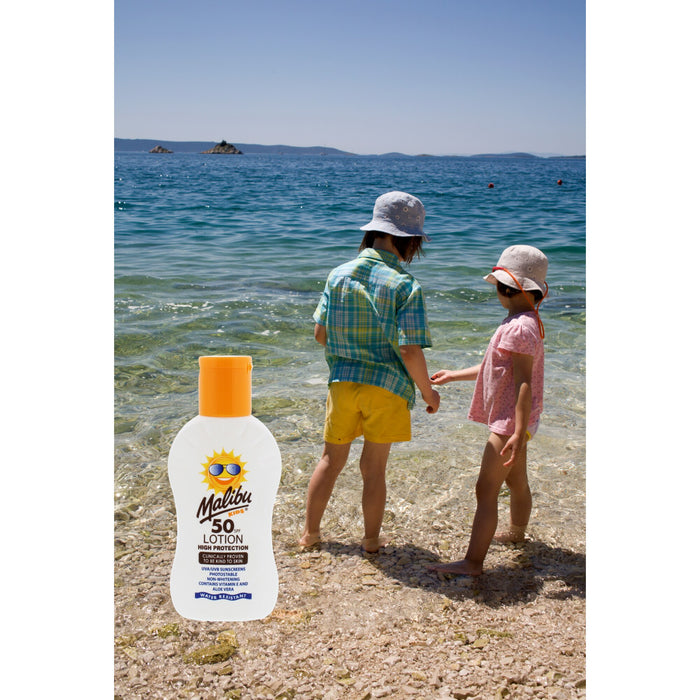 Loțiune protecție solară copii, Malibu, SPF 50, 100 ml, aloe vera