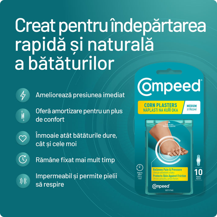 Plasturi pentru bătături profunde interdigitale Compeed, 10 bucăți