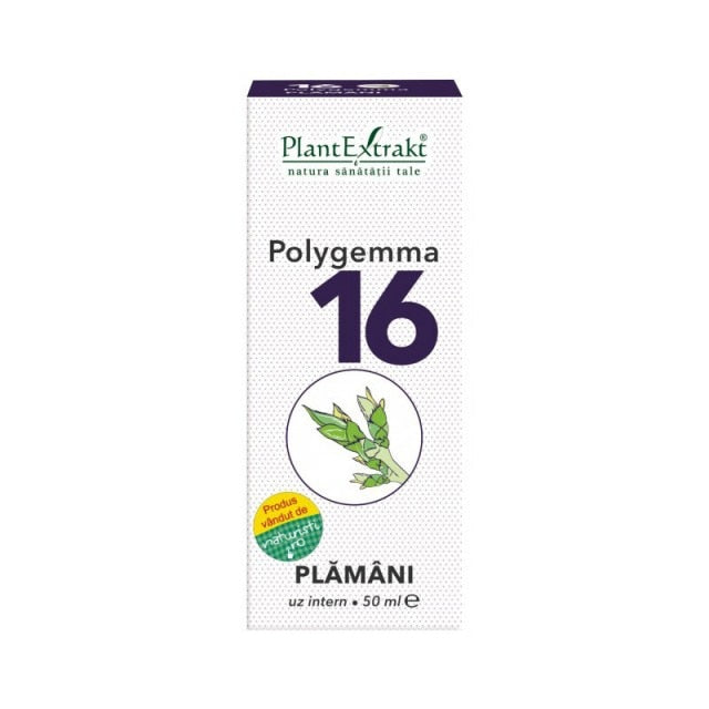 Supliment alimentar PlantExtrakt Polygemma 16 Plămâni, 50 ml