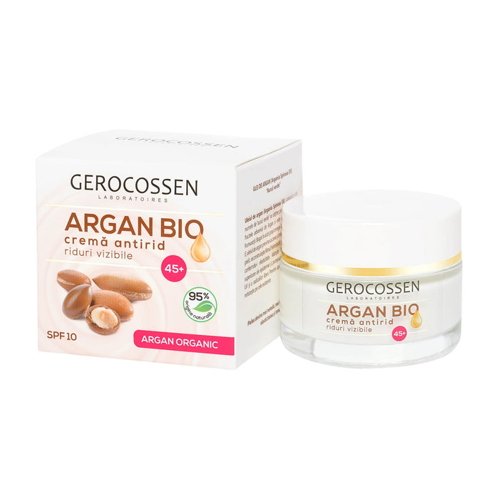 Cremă de față Gerocossen Argan Bio, antirid 45+, SPF 10, 50 ml
