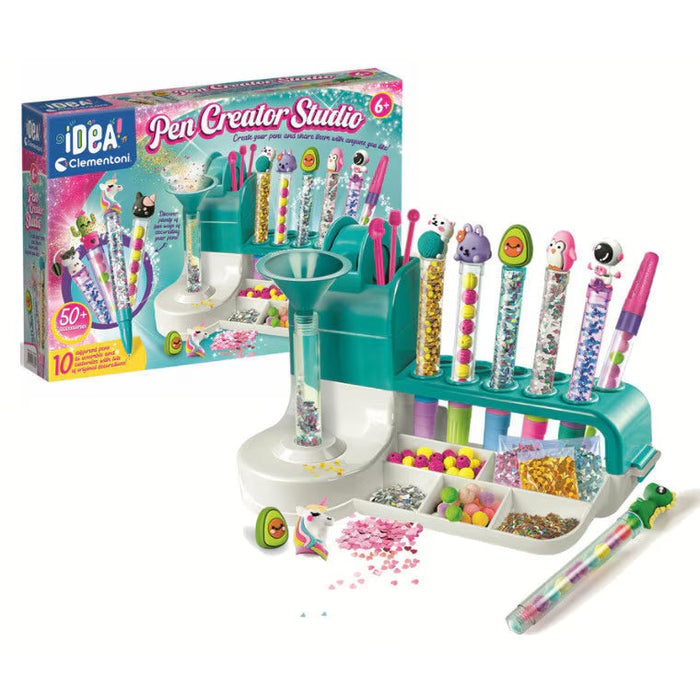Set creativ Clementoni Idea Pen Creator Studio, diverse modele, 6+ ani, peste 50 de elemente decorative
