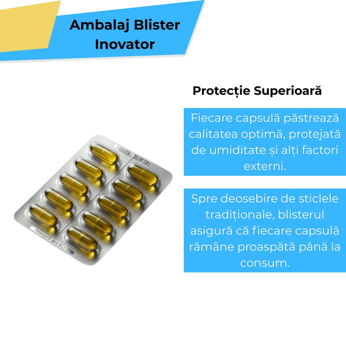 Supliment alimentar Balkan Pharmaceuticals Omega-3 BP Ultra, ulei de pește, 1300 mg, 30 capsule moi