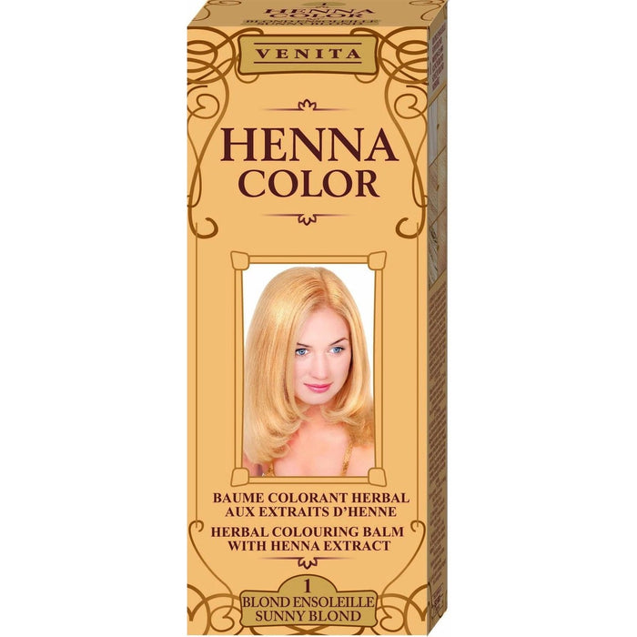 Balsam colorant de păr Venita Henna Color, blond auriu nr. 1, 75 ml