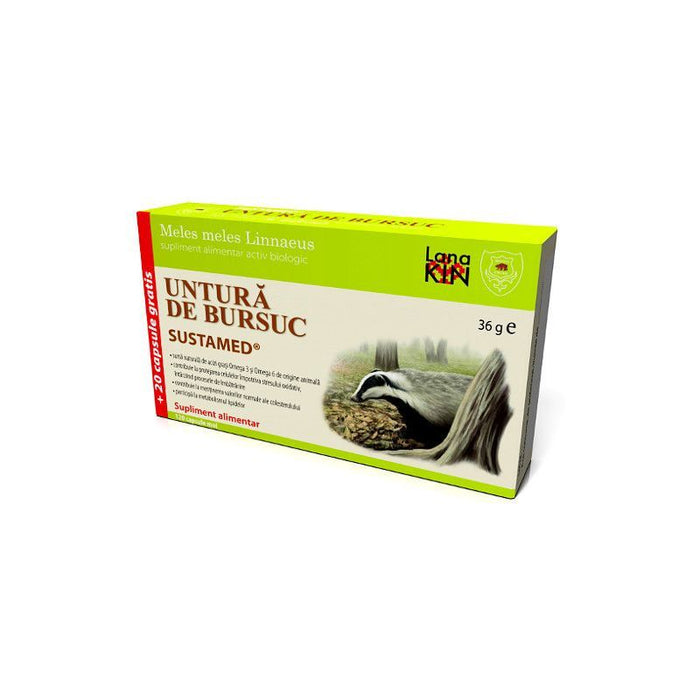 Supliment alimentar Sustamed Untură de bursuc, 120 capsule