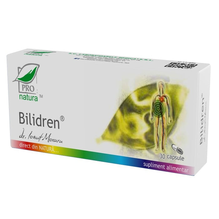 Supliment alimentar Pro-Natura Bilidren cu extracte de plante, 30 capsule