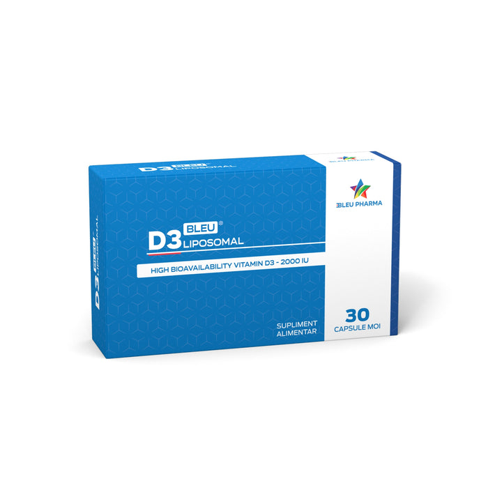 Supliment alimentar Bleupharma D3 Bleu Liposomal, vitamina D3 2000 UI, 30 capsule moi