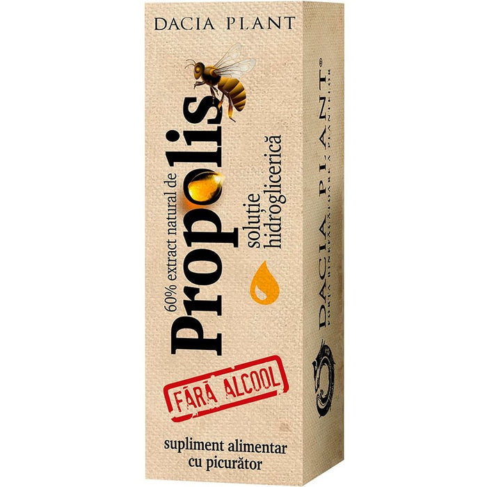 Supliment alimentar Dacia Plant, tinctură de propolis fără alcool, picături, 20 ml